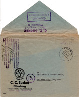 DR August 1945, Firmenbrief V. Nürnberg M. Genehmigungsstpl. U. Hds. Franko - Storia Postale