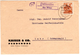 1947, Landpost Stempel 21 PEDDENOEDE über Milspe Auf Firmen Brief M. 24 Pf. - Autres & Non Classés