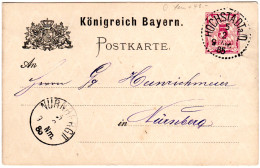 Bayern 1885, Punktstempel HÖCHSTADT A/D. Klar Auf 5 Pf. Ganzsache - Lettres & Documents