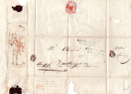 Württemberg 1848, 2xL2 RAVENSBURG In Blau U. WAIBLINGEN Auf 3mal Gebr. Faltbrief - Prephilately