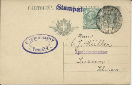 Italien 1923, 15 C. Ganzsache+5 C. Zum Drucksachen Porto I.d. Schweiz. #2090 - Zonder Classificatie
