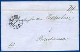 Dänemark 1857, Francobrief Nach Norwegen. #S362 - Other & Unclassified