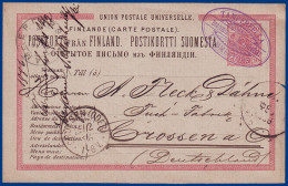 Finnland 1886, Violette Firmenentwertung V. Tammerfors Auf Ganzsache. #S510 - Andere & Zonder Classificatie