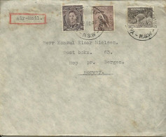 Australien 1945, 3+6+9d Auf Luftpost Konsulats Brief  N. Norwegen. #3020 - Andere & Zonder Classificatie