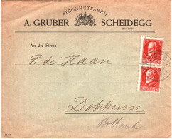 Bayern 1915, Paar 10 Pf. Auf Auslands Firmen Brief V. Scheidegg N. NL. #2312 - Briefe U. Dokumente