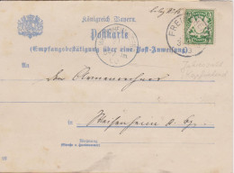 Bayern 1903, K1 Freinsheim Auf PA Bestätigung Karte M. 5 Pf. N. Weisenheim. #850 - Covers & Documents