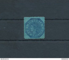 1863-73 Victoria - Australia - 1 Scellino Bright Blue - Dentellato 13 - Stanley Gibbons N. 124 - MH* - Otros & Sin Clasificación