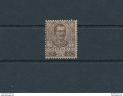 1901 Regno Di Italia, Floreale N. 74, 40 Cent Bruno, MNH ** - Certificato Enzo Diena - Sonstige & Ohne Zuordnung