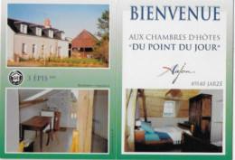 49 JARZE (Maine Et Loire) Bienvenue Aux Chambres D'hôtes "Du Point Du Jour" Gite De France 3épis Imp. Mollé - Autres & Non Classés