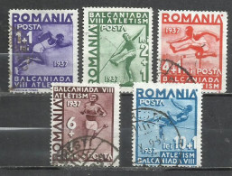 8274- RUMANÍA SERIE COMPLETA 1937 DEPORTES Nº 525/529 11,00€ YVERT - Usado