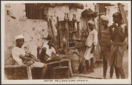 Water Sellers, Aden, Arabia, C.1920 - Benghiat RP Postcard - Jemen