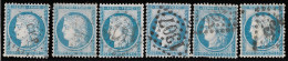 TIMBRES CÉRÈS N° 60 Type 1, N°  116 à 120  G3 ;  Différents états ; Assez Rare TB - 1871-1875 Cérès