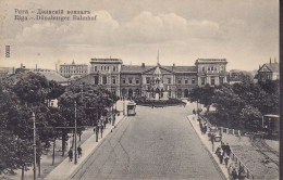 Latvia PPC Riga Dünaburger Bahnhof Tram Tamways WWI Deutsche Feldpost 1918 Feldartillerie-Regiment 9/91, 9. Batterie - Lettland