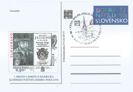 CDV 273 Slovakia Best Slovak Stamp Of 2016 Jessenius Jeszensky Barn Owl - Medizin