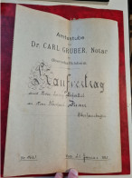 ACTE DE VENTE 1913 STEMPELMARKE ELSASS LOTHRINGEN 10 ET 20  PFENNIG  CACHET 1.20 MARK OBERHAUSBERGEN WOLFISHEIM - Cartas & Documentos