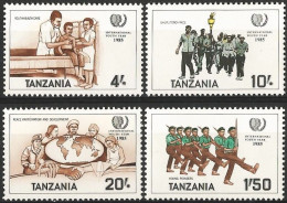 Tanzania 1986 - Mi 288/91 - YT 266P/266S ( International Youth Year ) MNH** Complete Set - Tansania (1964-...)