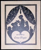 EX LIBRIS J T X ERNA FREYER EXLIBRIS PROFILO FAMIGLIA BAMBINI FAVOLA § - Exlibris