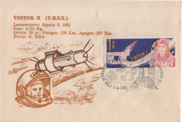 Cuba 1967 Space Rocket Missile Cosmos Gagarin Cosmonaut Astronaut Cosmonauta Satellite USSR, Canceled In Habana - FDC