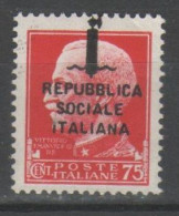 ITALIA 1944 - RSI - Imperiale 75 C. Soprastampa Spostata In Alto ** - Ungebraucht