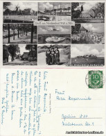 Ansichtskarte Wyk (Föhr) Mehrbildkarte: Hafen, Kirche, Strand 1951  - Other & Unclassified