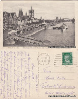 Köln Rheinpartie Mit Dampferanlegestelle, St. Martin Und Dom 1928  - Koeln