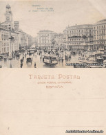 Postales Madrid Puerta Del Sol - Straßenbahnen 1915  - Sonstige & Ohne Zuordnung
