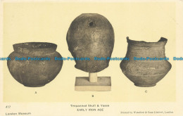 R632302 London Museum. Trepanned Skull And Vases. Early Iron Age. Waterlow - Sonstige & Ohne Zuordnung