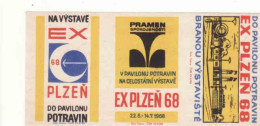 Czech Republic, 3 Matchbox Labels, EX Plzen 1968 - Vystava Potravín - Food Exhibition - Matchbox Labels