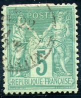 France,1876,YT#75,Sage U?N , 5 C.,cancell,as Scan - 1876-1898 Sage (Tipo II)