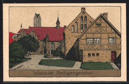 Steindruck-AK Wismar, Heiligengeisthof Mit Kirchturm  - Other & Unclassified