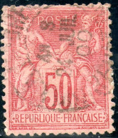 France,1876,YT#98,Sage U?N , 50 C.,cancell,as Scan - 1898-1900 Sage (Type III)