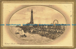 R632362 Blackpool. Central Beach. Tuck. Gold Framed Sepia. No. 1319 - Monde