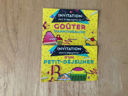 2 INVITATIONS CASINO   *Goûter D’Anniversaire  *Petit  Déjeuner - Toegangskaarten