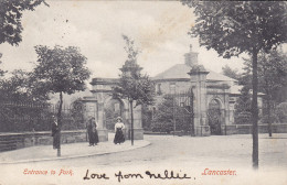 United Kingdom PPC Lancaster. Entrance To Park. Millington, Stationer, Lancaster (2 Scans) - Sonstige & Ohne Zuordnung