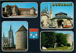 91 - Dourdan - Multivues - Automobiles - Blasons - Flamme Postale - CPM - Voir Scans Recto-Verso - Dourdan