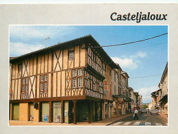 47 - Casteljaloux - La Grande Rue - Maisons à Pans De Bois (XlVe S.) - Flamme Postale De Marmande - CPM - Voir Scans Rec - Casteljaloux