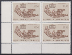 1972 , Mi 1406 ** (2) -  4er Block Postfrisch - Kunstschätze Aus Der Wagenburg - Briefe U. Dokumente
