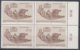 1972 , Mi 1406 ** (4) -  4er Block Postfrisch - Kunstschätze Aus Der Wagenburg - Storia Postale