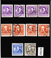 JSK/16 SCHWEDEN 1939 Michl 272/79 Gestempelt / Entwertet  ZÄHNUNG Und STEMPEL SIEHE ABBILDUNG - Used Stamps
