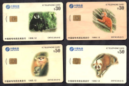 China 1998 Monkey And Loris 4V IC No.23 Used Cards - Chine