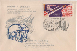 Cuba 1967 Space Rocket Cosmos Nikolayev & Popovich Cosmonaut Astronaut Bykovsky & Tereshkova USSR, Canceled In Habana - FDC