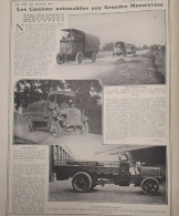 1907 LES CAMIONS AUTOMOBILES AUX GRANDES MANOEUVRES - PURREY - MORS - PANHARD Et LEVASSOR - LA VIE AU GRAND AIR - 1900 - 1949