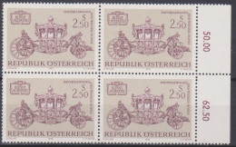 1972 , Mi 1408 ** (4) -  4er Block Postfrisch - Kunstschätze Aus Der Wagenburg - Covers & Documents