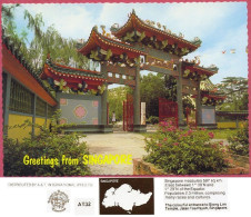 Greetings From Singapore, Siong Lim Temple, Jalan Toa Payoh, Vintage Old +/-1976 Popu 2.3 Million_A&T N°AT 32_UNC_cpc - Singapour