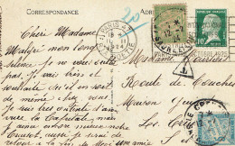 Tarifs Postaux France Du 14-07-1922 (01) Pasteur N° 170 10 C. Carte Postale Ordinaire Taxées à 20 C. 11-02-1924 - 1922-26 Pasteur