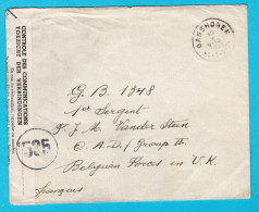 BELGIUM Censored Cover 1945 Ganshoren To Belgium Forces RAF In England - Weltkrieg 1939-45 (Briefe U. Dokumente)