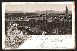 Lithographie Bern, Stadtansicht Aus Der Vogelschau  - Berne