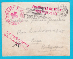 BELGIUM Red Cross Cover 5-VIII-1940 Bruxelles To Liège - Weltkrieg 1939-45 (Briefe U. Dokumente)