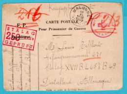 BELGIUM Prisoner Of War Censored Card 1940 Malonne Forwarded By The Red Cross To Stalag XVII In Germany - Weltkrieg 1939-45 (Briefe U. Dokumente)