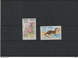 ANDORRE 1990 Roses, Loutre Yvert 393-394 NEUF** MNH Cote 3,80 Euros - Ongebruikt